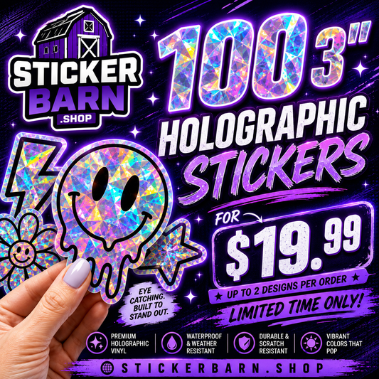 [- PROMO -] 100 Holographic Stickers for $19.99