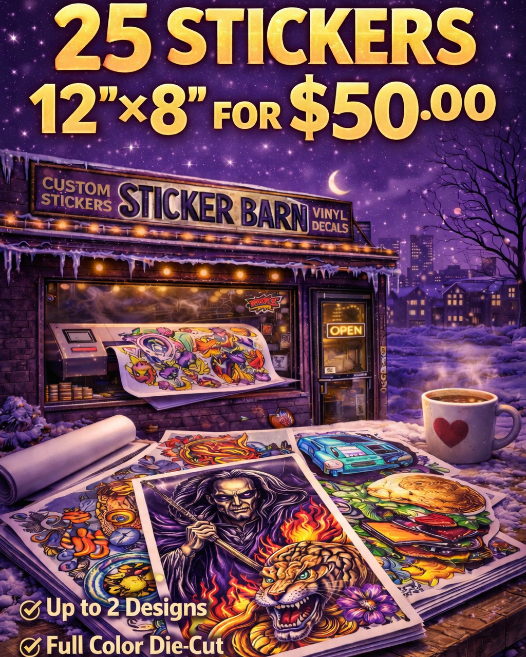 [Promo] 25 Stickers 12"x8"